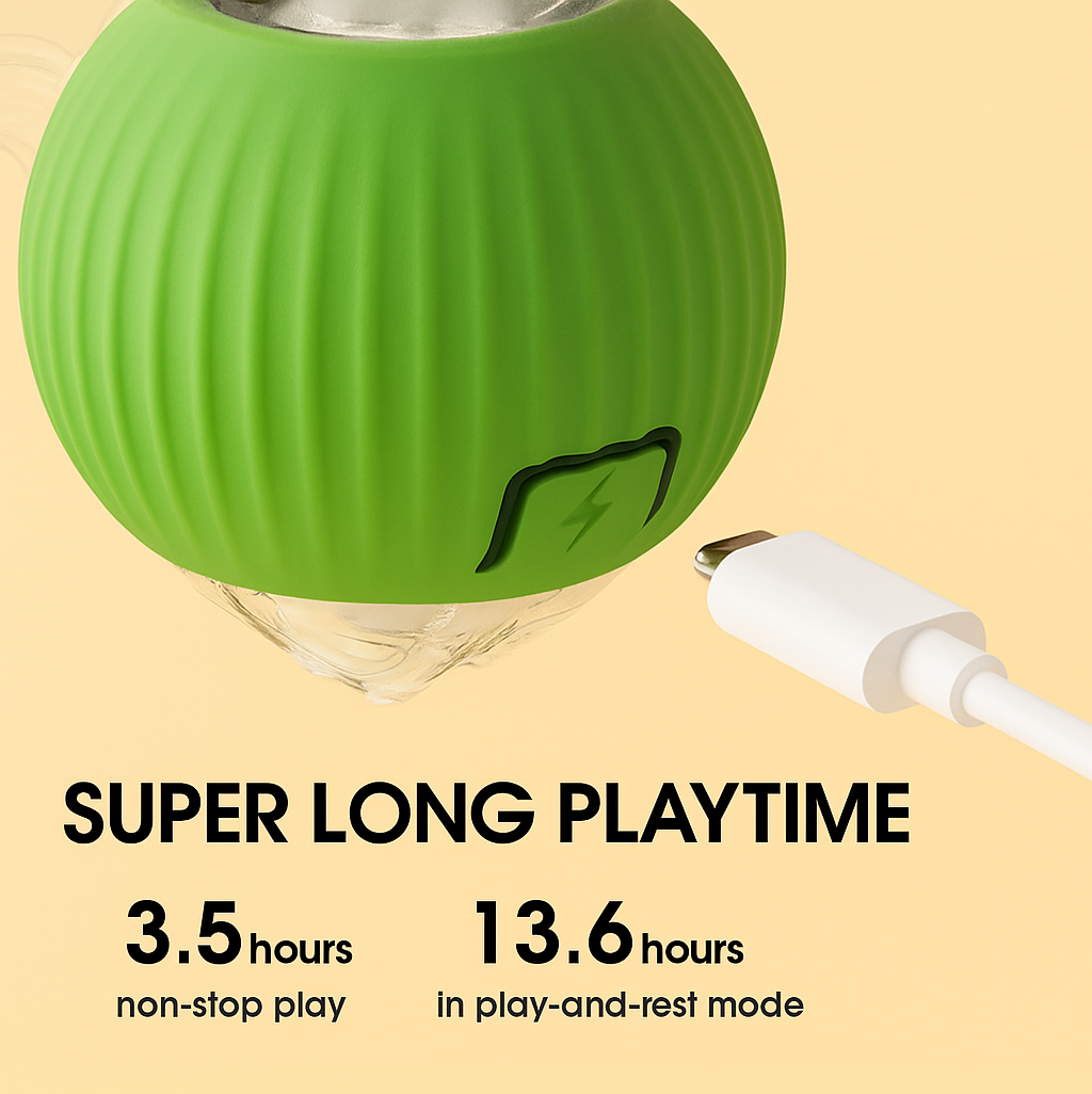 Smart Interactive Pet Ball – USB Rechargeable Bouncing Toy for Dogs & Cats
