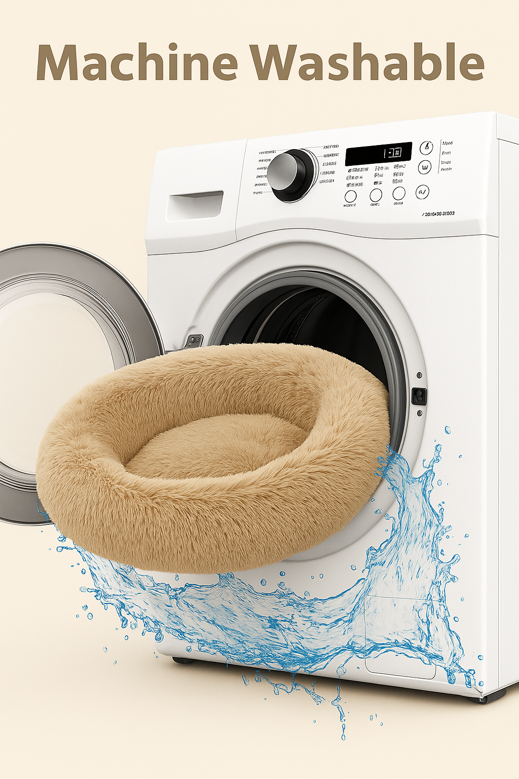 Calming Donut Bed for Dogs - Includes FREE Pet Hair Removal Glove 🎁
