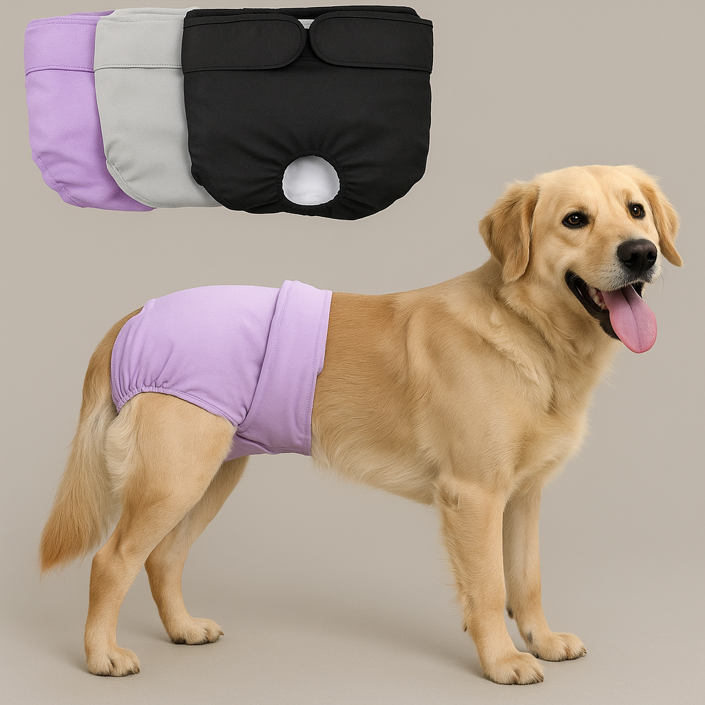 Reusable Dog Diapers for Female Dogs – Adjustable, High Absorbent Pet Nappies & Panties for All Sizes