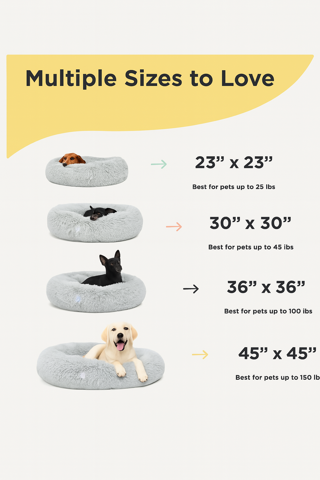 Calming Donut Bed for Dogs - Includes FREE Pet Hair Removal Glove 🎁