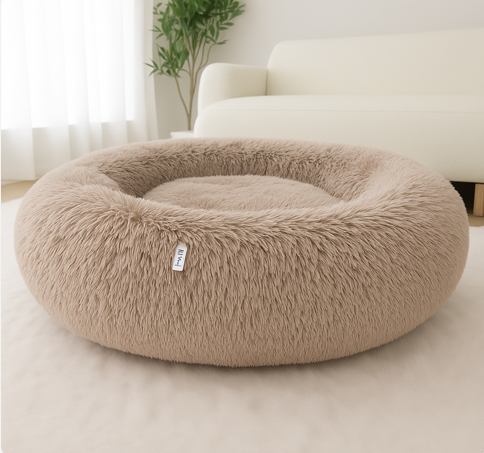 Calming Donut Bed for Dogs - Includes FREE Pet Hair Removal Glove 🎁