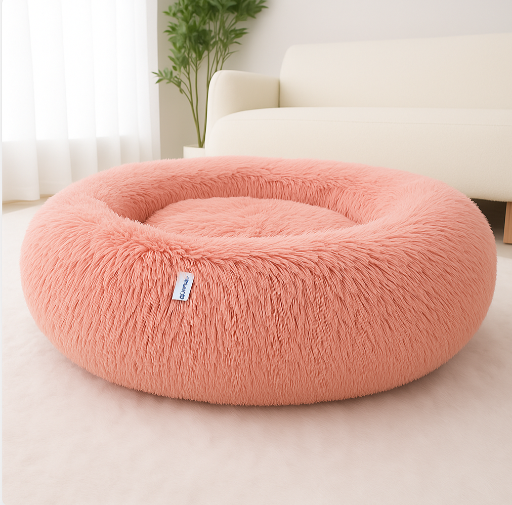 Calming Donut Bed for Dogs - Includes FREE Pet Hair Removal Glove 🎁