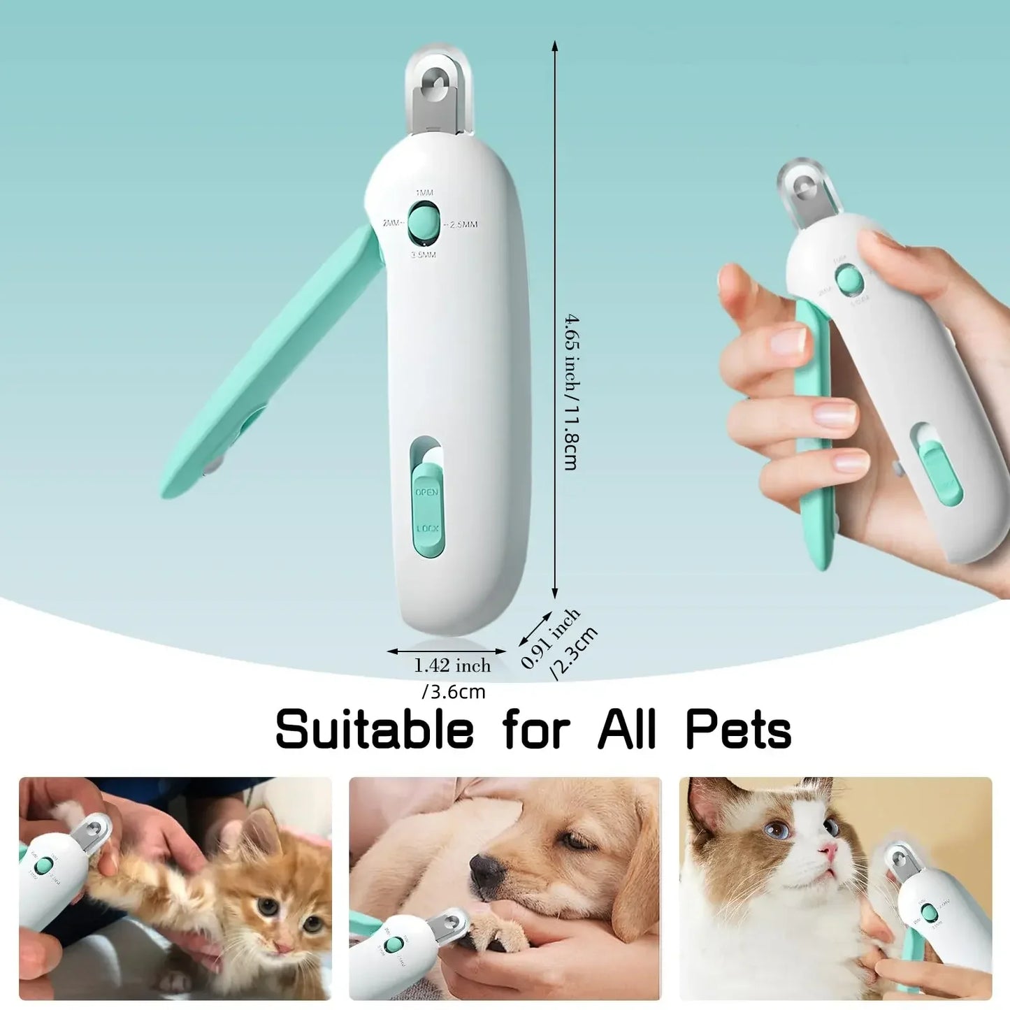 Adjustable Pet Nail Trimmer – Professional Cat & Dog Clippers for Small to Large Breeds