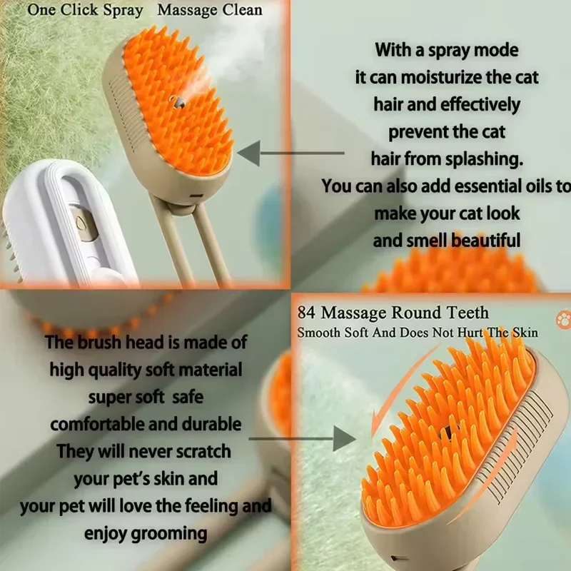 2-in-1 Pet Spray & Hair Comb – Dematting & Grooming Brush for Cats & Dogs