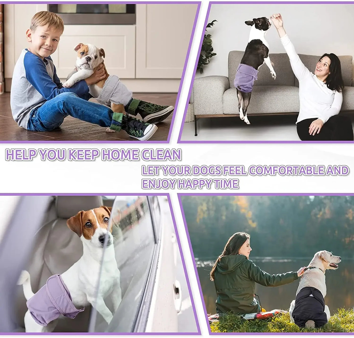 Reusable Dog Diapers for Female Dogs – Adjustable, High Absorbent Pet Nappies & Panties for All Sizes