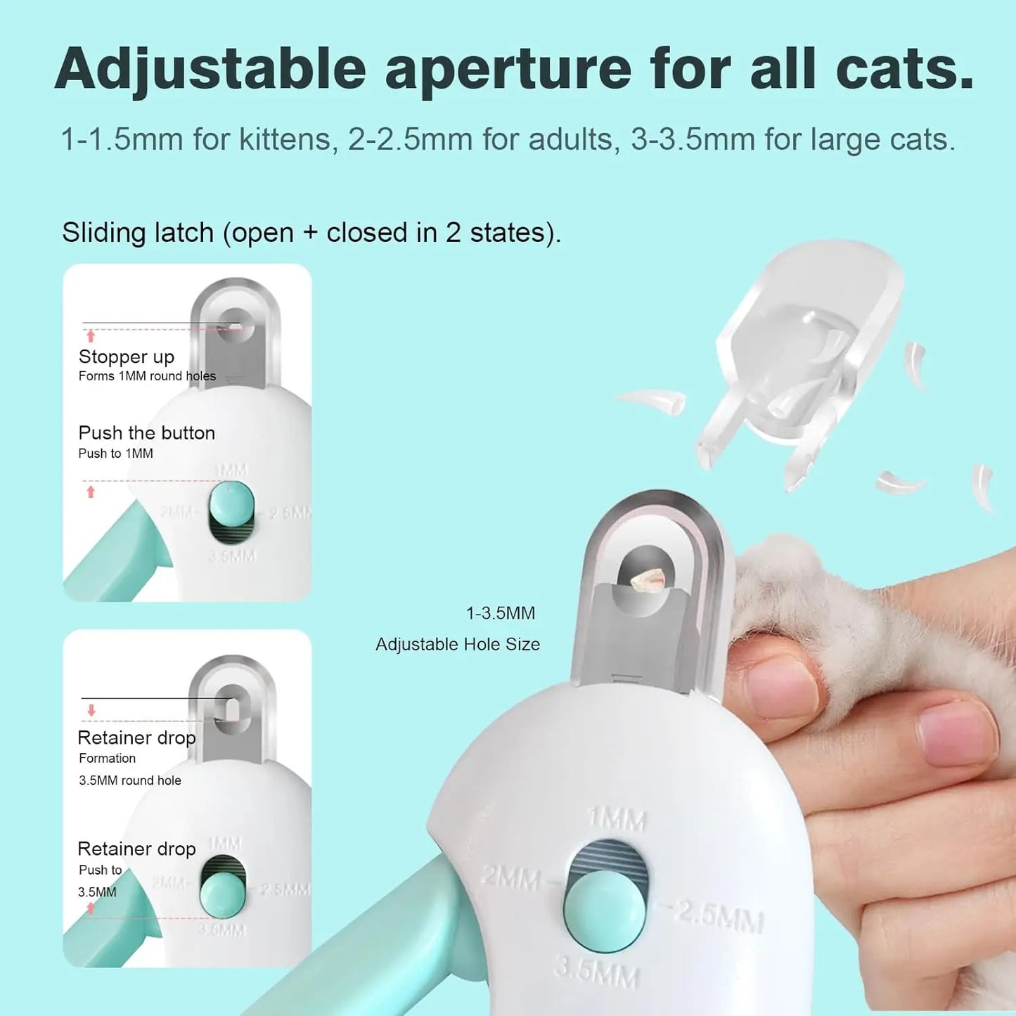 Adjustable Pet Nail Trimmer – Professional Cat & Dog Clippers for Small to Large Breeds