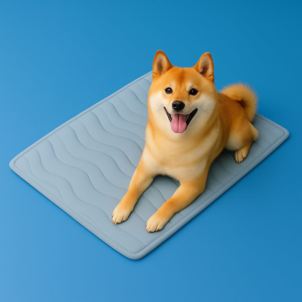 Cooling Pet Bed + FREE Pet Hair Removal Glove – Large Breathable Summer Mat for Dogs & Cats