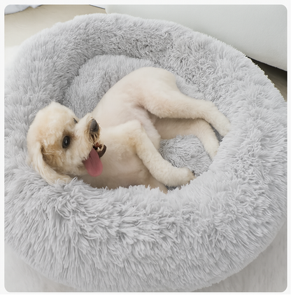 Calming Donut Bed for Dogs - Includes FREE Pet Hair Removal Glove 🎁