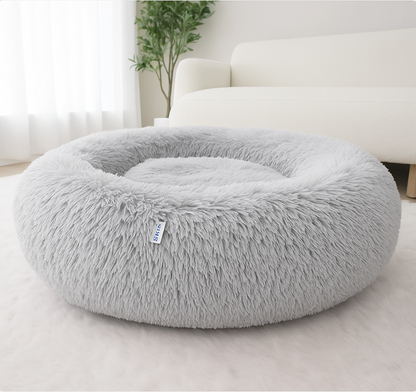 Calming Donut Bed for Dogs - Includes FREE Pet Hair Removal Glove 🎁