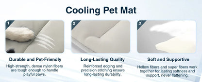 Cooling Pet Bed + FREE Pet Hair Removal Glove – Large Breathable Summer Mat for Dogs & Cats