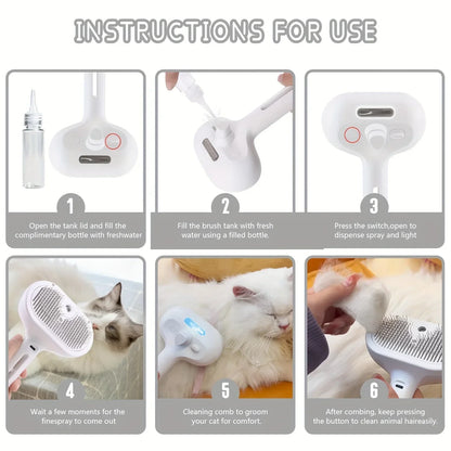 2-in-1 Pet Spray & Hair Comb – Dematting & Grooming Brush for Cats & Dogs